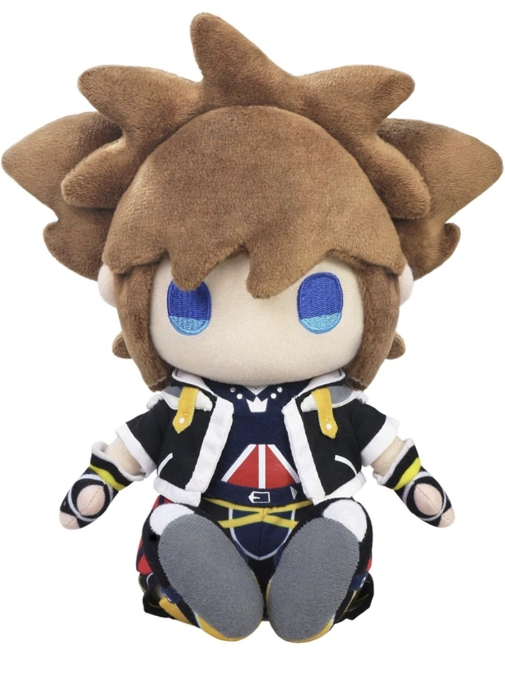 Plush Sora-Inspired Brown Hair Kids Toy - Soft Blue-Eyed Character Doll